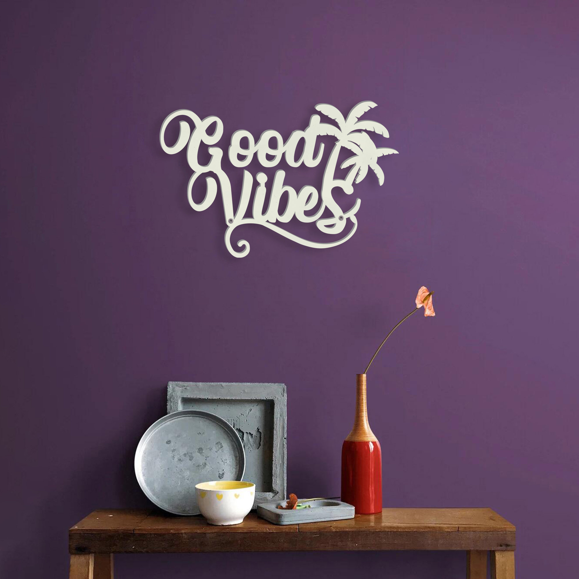 Good Vibes Metal Words, Positive Vibes, Studio Decor, Positive Energy