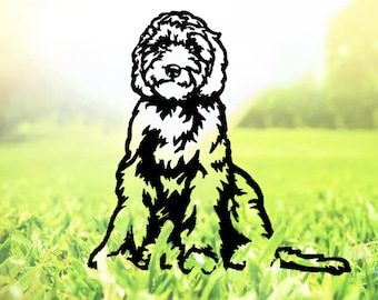 Goldendoodle  Steel Dog Silhouette, Rusty Metal Garden Stake, Pet Memorial, Garden Gift, Yard Art, Doodle Sign, Dog Loveres Gift