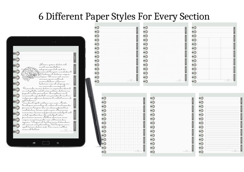 Digital Notebook: 6-tab Lined Notebook for Samsung Notes & Xodo (PDF ...