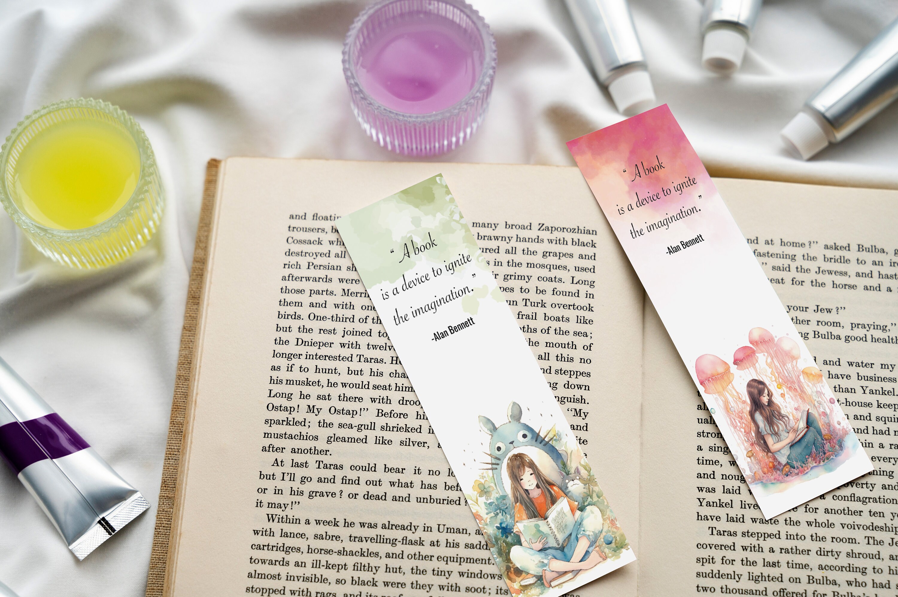 Quote Bookmarks, 18 Cards of Bookmarks, Dreamy Watercolor Designs ...
