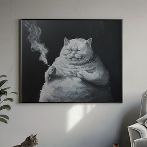 Zero F*s Given Chonky Cat – Humorous Wall Art Print