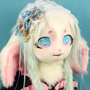 Kig Fursuit Hoofd Handgemaakte Schapen Kawaii Harig Masker Kigurumi Masker Karakter Cosplay Harig Masker Leuke Anime Masker Pluizige Goedkope Fursuit
