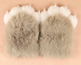 Colorful Squeaky Fursuit Paws Glove Kawaii Fluffy Paws Glove Cozy Furry Paw Glove With Fingernail For Fursuit Accessory Furry Gift For Furry