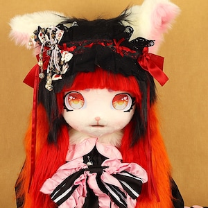 Halloween Fursuit Head Kig Furry Head Red Hair Cat Cosplay Mask Kawaii Furry Head Character Costume Furry Mask Cute Animal Mask Unique Gift