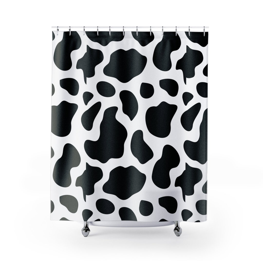 Cow Print Shower Curtains Cute Cow Print Shower Curtain Cow Etsy