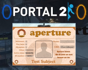 1970s Aperture Science Lab Pass | Inspired by Portal Game | Retro Sci-Fi Cosplay Prop | Gift | Printable Digital Download