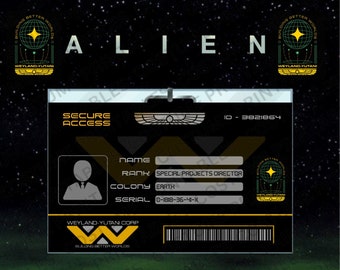 Printable | Weyland-Yutani | ID card | ID badge | Inspired by Alien universe | Costume | Cosplay