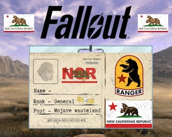NCR id Badge — Fallout cosplay printable ID card, digital PNG template, instant download
