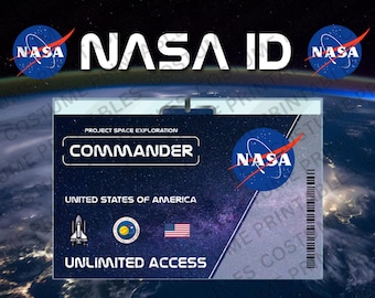 NASA Mission Commander Badge | Space Exploration Cosplay Prop | Astronaut Halloween Costume | Printable Digital Download
