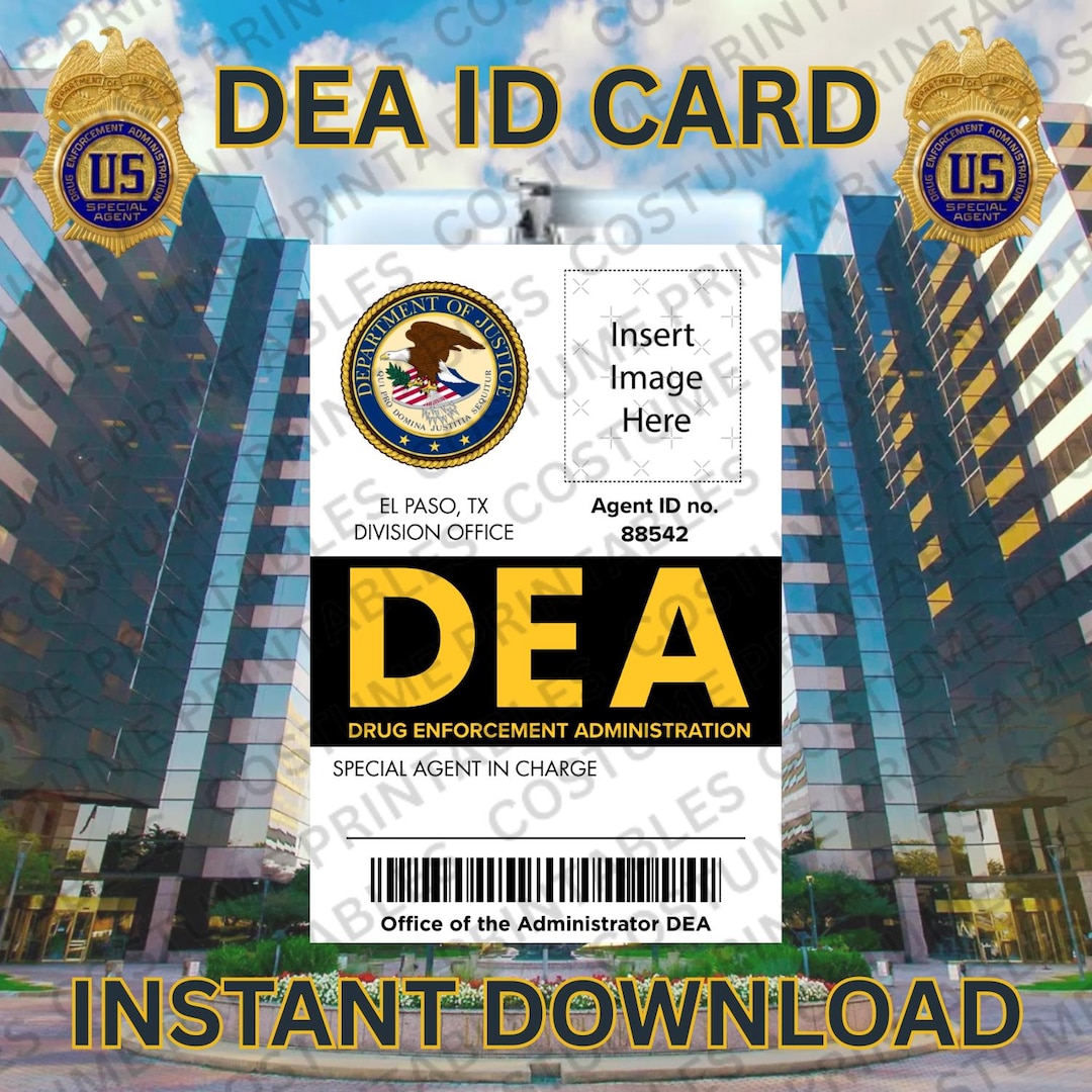 Printable | DEA | ID Card | ID Badge | Costume or Cosplay - Etsy Australia