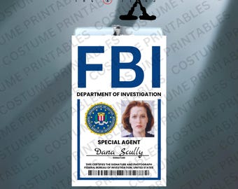 Female FBI Agent Badge | Inspired by X-Files Scully | Sci-Fi Cosplay Prop | Halloween Costume | Printable Digital Download