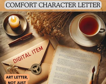 Custom Comfort Character Letter | Personalized Fictional Penpal Fanfic | Unique Emotional Gift | Printable Digital Download