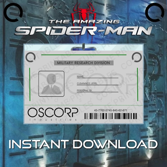 Printable | Oscorp | ID Card | ID Badge | Inspired by Spider-man