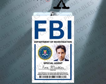 Fox Mulder FBI Badge | Inspired by X-Files TV Series | 90s Sci-Fi Cosplay Prop | Nerd Gift | Printable Digital Download