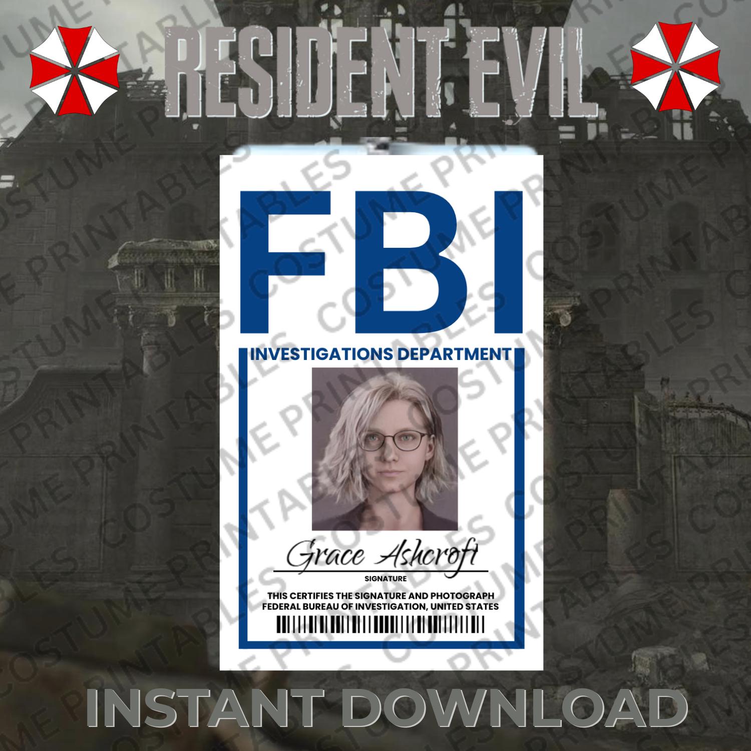 FBI Special Agent Badge | Inspired by Resident Evil Grace Ashcroft