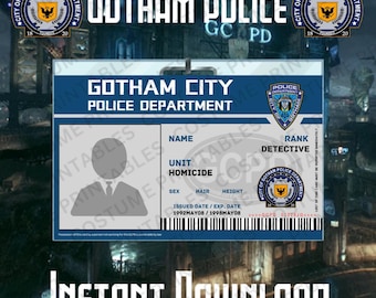 Gotham Vigilante Detective Badge | Comic Book Superhero Cosplay Prop | DIY Halloween Costume | Printable Digital Download