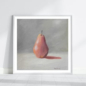 Pear Digital Print | Still Life Painting  | Pear Painting | Vintage Fruit Art | Printable Fruit Art | Printable Kitchen Art | Download