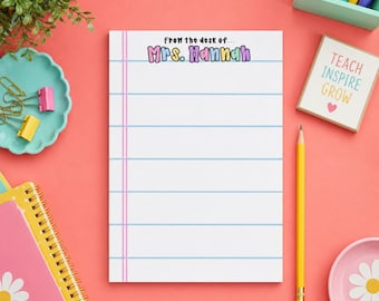 Personalized Teacher Note Pads | Lined Teacher Sticky Notes