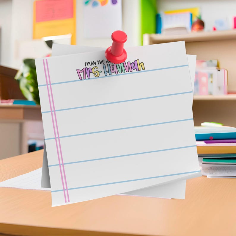 Custom Name Note Pads for Teachers, Custom Stationery, Writing Gifts, Cute Office Supplies, Back to School Essentials image 10
