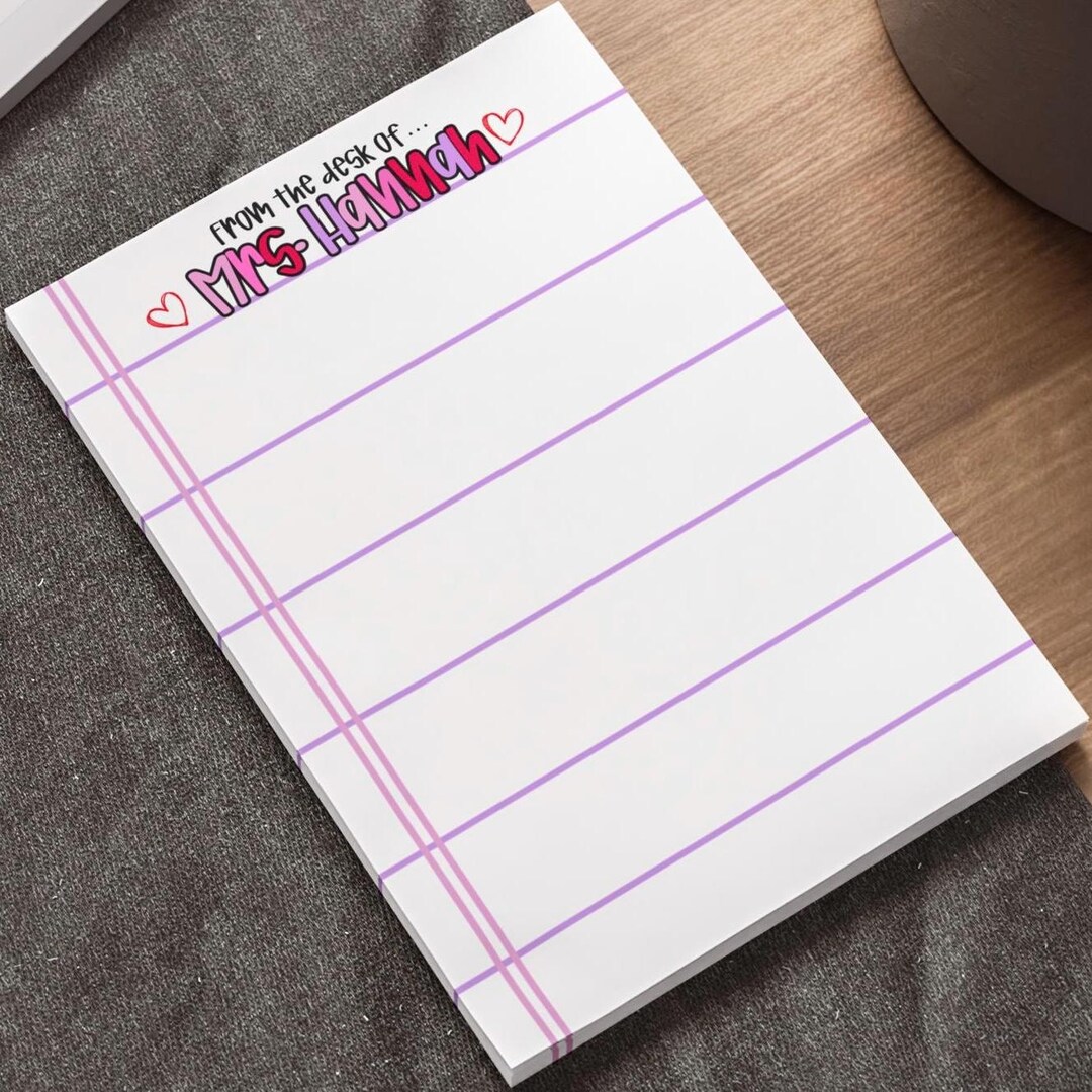 Custom Teacher Notepads Custom Teacher Note Pads | Personalized Teacher Notepads for Valentines ...