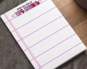 Custom Teacher Note Pads | Personalized Teacher Notepads for Valentines Day