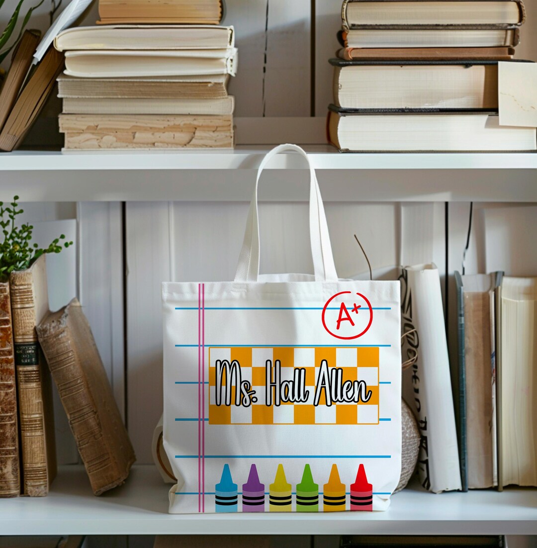 A+ Teacher Tote Bag, Back to School Gift, Personalized Tote, Classroom ...