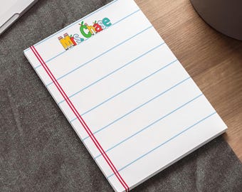 Personalized Teacher Note Pads - Custom Stationery for Gifts, Classroom Supplies, Back to School, Office Organization, Creative Writing
