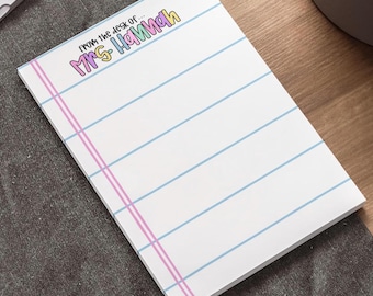 Custom Name Note Pads for Teachers, Custom Stationery, Writing Gifts, Cute Office Supplies, Back to School Essentials