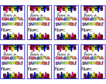 Bunte Sommer Geschenkanhänger für Studenten (PDF)
