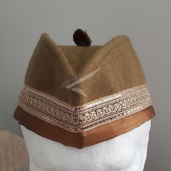 Khaki Glengarry Hat Scottish Tam O Shanter Hat Military Bonnet Beret Balmoral Army Cap Scott's Hat, Scottish Tam, Balmoral Hat, Winter Hat.