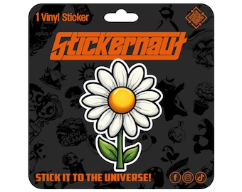 Waterproof Vinyl Sticker | White Stemmed Daisy | - Sarcastic Adult Humor - Laptop Decal, Tumbler Sticker