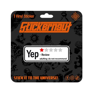 Wasserfester Vinyl-Aufkleber | Yep One Star Bewertung Erwachsener nicht empfehlen | Sarkastischer Erwachsenen Humor - Laptop Aufkleber, Becher Aufkleber