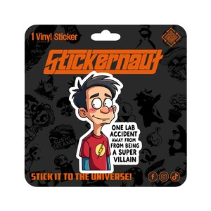 Wasserfester Vinyl-Aufkleber | One Lab Accident entfernt davon, ein Super Bösewicht | -Sarkastischer Erwachsenen Humor - Laptop Aufkleber, Becher Aufkleber