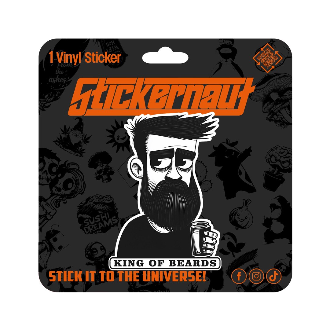 Waterproof Vinyl Sticker | King of Beards | - Sarcastic Adult Humor ...