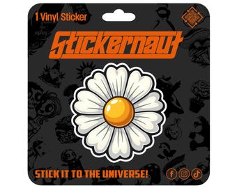 Waterproof Vinyl Sticker | White Daisy | - Sarcastic Adult Humor - Laptop Decal, Tumbler Sticker