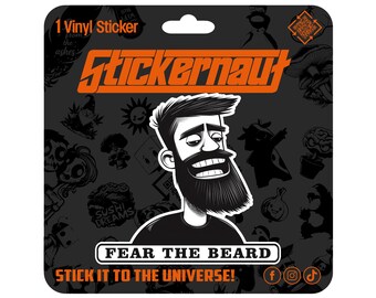 Waterproof Vinyl Sticker | Fear the Beard | - Sarcastic Adult Humor - Laptop Decal, Tumbler Sticker