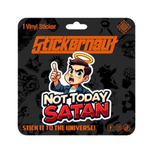 Wasserfester Vinyl-Aufkleber | Heute nicht Satan | Sarkastischer Erwachsenen Humor - Laptop Aufkleber, Becher Aufkleber