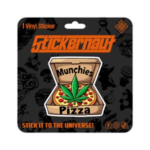 Wasserfester Vinyl-Aufkleber | Munchies Pizza | Sarkastischer Erwachsenen Humor - Laptop Aufkleber, Becher Aufkleber