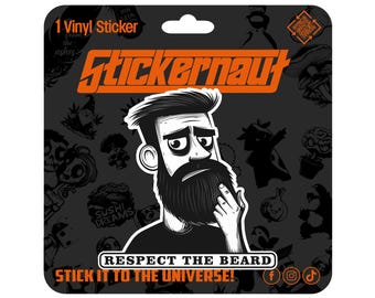 Waterproof Vinyl Sticker | Respect the Beard | - Sarcastic Adult Humor - Laptop Decal, Tumbler Sticker
