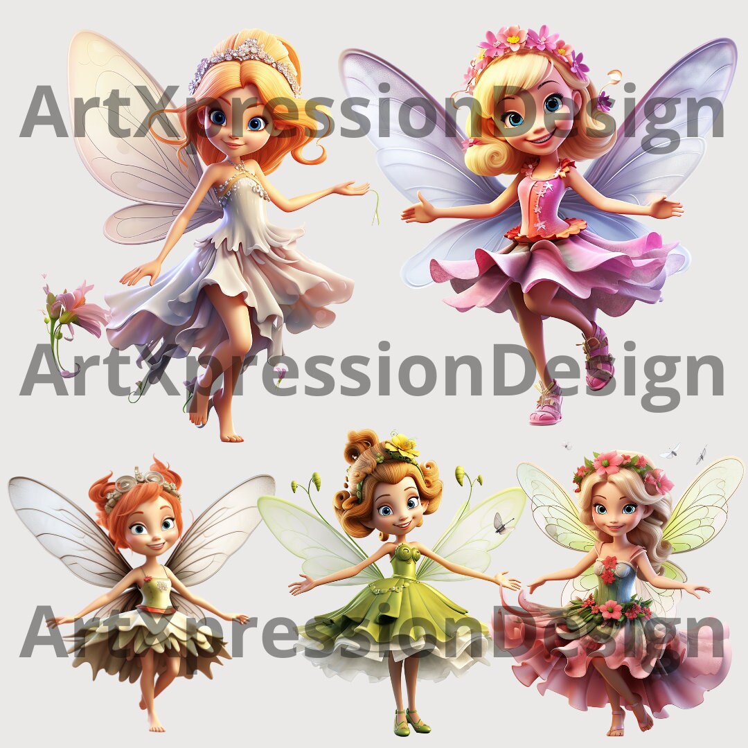 Fairies Clipart - Cute Cartoon Clipart, Fairies Clipart Set, Fairies ...