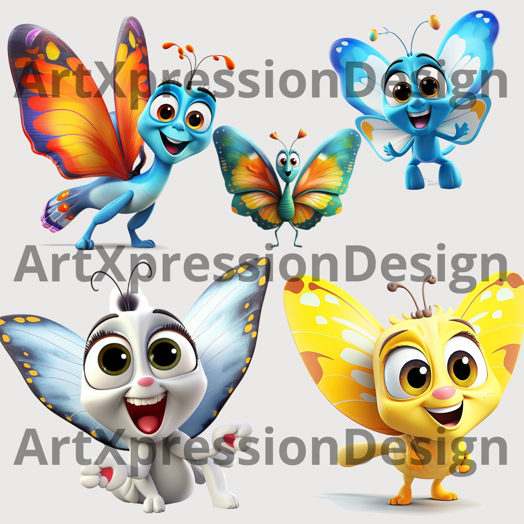 30 Butterflies PNG, SVG, Clipart Bundle, Butterflies Illustrations