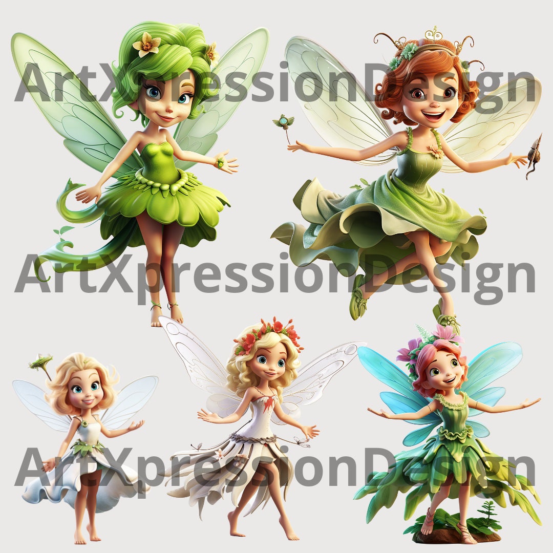 Fairies Clipart - Cute Cartoon Clipart, Fairies Clipart Set, Fairies ...