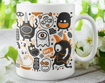 Monstruos lindos, taza de monstruo, regalo de monstruo, regalo de monstruo