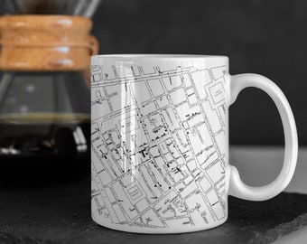 John Snow Cholera Map Mug – Scientific History Mug | Epidemiology Gift | Classic Medical Science Mug | Gift for Scientists