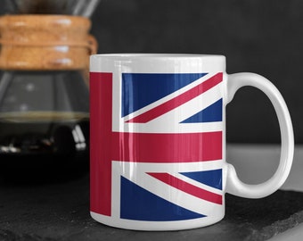 UK mug, UK Flag mug, coffee mug, handmade mug,  mug for mum, auntie mug, gift for uncle, fathers day gift, mothers day gift, union flag gift