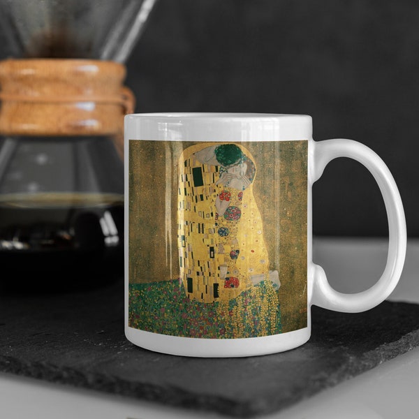 Le baiser de Gustav Klimt | mug à café, mug fait main, mug personnalisé, fête des mères, mug pour maman, mug tante, cadeau pour oncle, cadeau pour papa