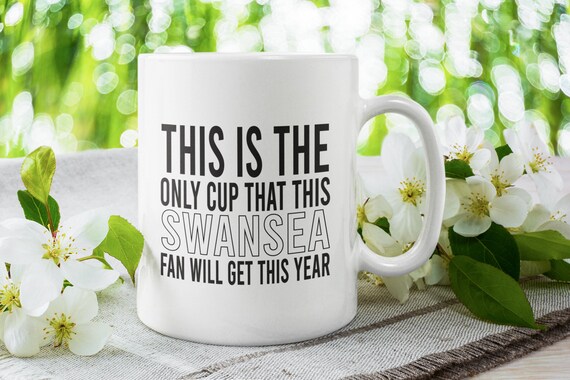 Tazza Personalizzata Swansea City, Bianca, Con Nome E Messaggio A Scelta, Regalo Per Fan Del Football Club