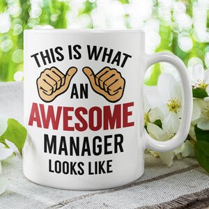 Awesome Manager Mug – 11oz Gift for Boss – Funny Office Coffee Cup – Appreciation Mug for Manager – 330ml Work Mug – Boss Day Gift Idea
