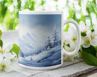 Landscape Mug, Frozen Mountain Gift, winter gift