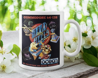 Retro Head Over Heels Mug | Commodore 64 Cover Art | Classic Gaming Collectible | Vintage Gamer Gift | 80s Nostalgia Cup